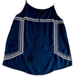Ann Taylor Size M Dark Blue & White Camisole Top